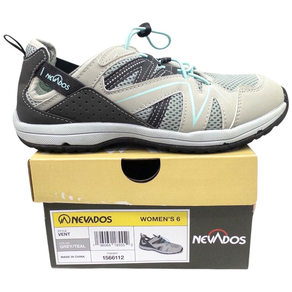 Nevados Cayenne Vent Bungee Sneaker Women's 6 Grey Teal Hiking Trail